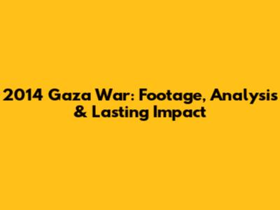 2014 Gaza War: Footage, Analysis & Lasting Impact