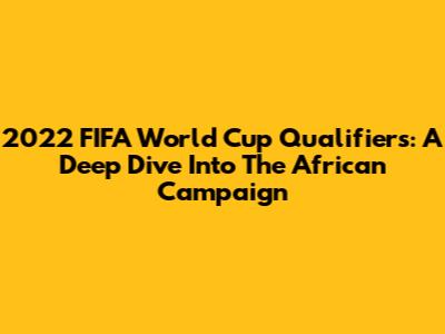 2022 FIFA World Cup Qualifiers: A Deep Dive Into The African Campaign