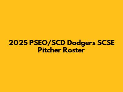 2025 PSEO/SCD Dodgers SCSE Pitcher Roster