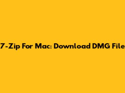 7-Zip For Mac: Download DMG File