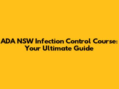 ADA NSW Infection Control Course: Your Ultimate Guide