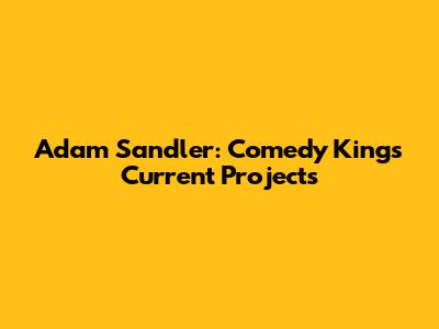 Adam Sandler: Comedy King's Current Projects