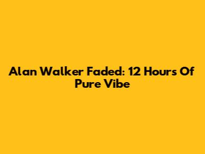 Alan Walker Faded: 12 Hours Of Pure Vibe