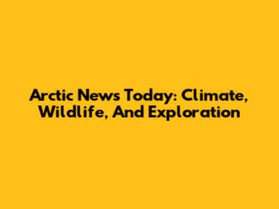 Arctic News Today: Climate, Wildlife, And Exploration