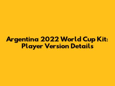 Argentina 2022 World Cup Kit: Player Version Details