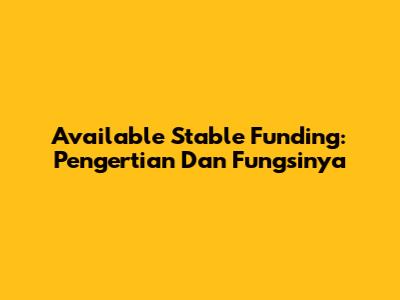 Available Stable Funding: Pengertian Dan Fungsinya
