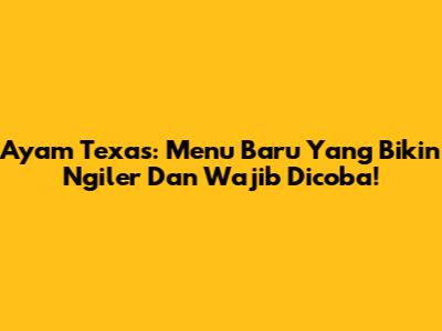 Ayam Texas: Menu Baru Yang Bikin Ngiler Dan Wajib Dicoba!