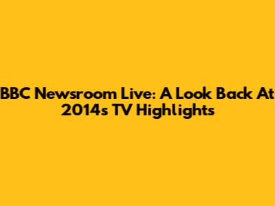 BBC Newsroom Live: A Look Back At 2014's TV Highlights