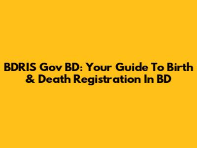 BDRIS Gov BD: Your Guide To Birth & Death Registration In BD