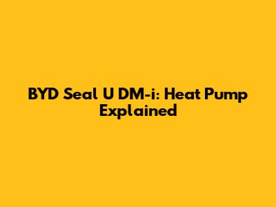 BYD Seal U DM-i: Heat Pump Explained