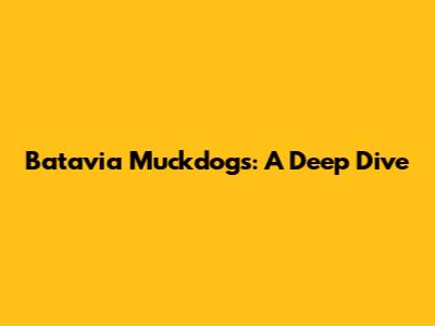 Batavia Muckdogs: A Deep Dive
