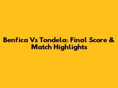Benfica Vs Tondela: Final Score & Match Highlights