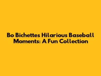 Bo Bichette's Hilarious Baseball Moments: A Fun Collection