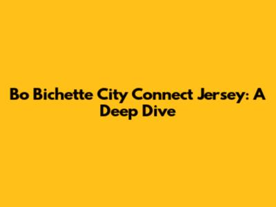 Bo Bichette City Connect Jersey: A Deep Dive