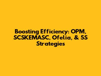 Boosting Efficiency: OPM, SCSKEMASC, Ofelia, & 5S Strategies