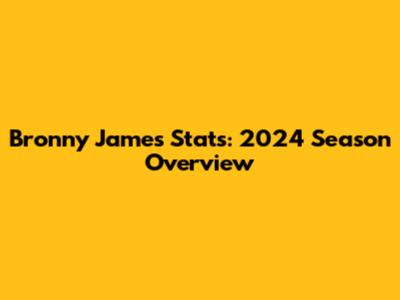 Bronny James Stats: 2024 Season Overview