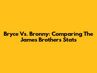 Bryce Vs. Bronny: Comparing The James Brothers' Stats