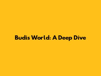 Budi's World: A Deep Dive