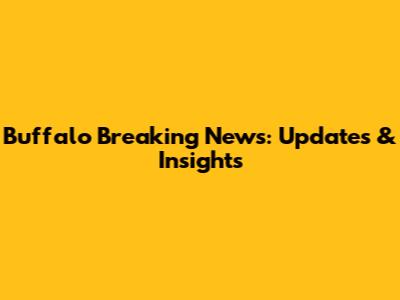 Buffalo Breaking News: Updates & Insights