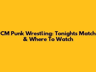CM Punk Wrestling: Tonight's Match & Where To Watch