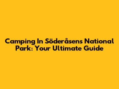 Camping In Söderåsens National Park: Your Ultimate Guide