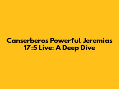 Canserbero's Powerful 'Jeremias 17:5' Live: A Deep Dive
