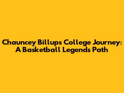Chauncey Billups' College Journey: A Basketball Legend's Path