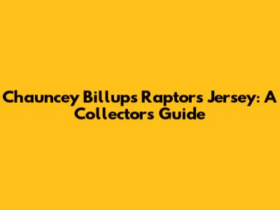Chauncey Billups Raptors Jersey: A Collector's Guide