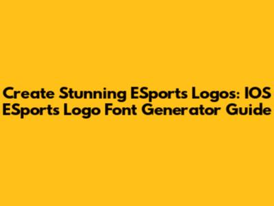 Create Stunning ESports Logos: IOS ESports Logo Font Generator Guide