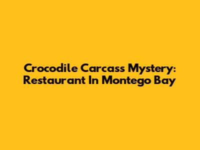 Crocodile Carcass Mystery: Restaurant In Montego Bay