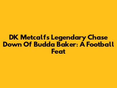 DK Metcalf's Legendary Chase Down Of Budda Baker: A Football Feat