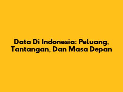 Data Di Indonesia: Peluang, Tantangan, Dan Masa Depan