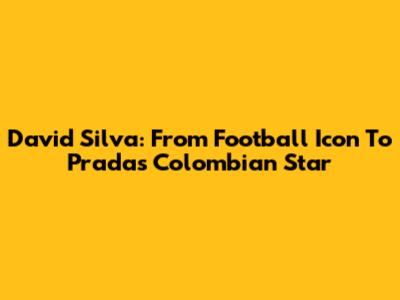 David Silva: From Football Icon To Prada's Colombian Star