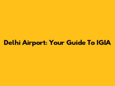 Delhi Airport: Your Guide To IGIA