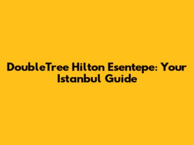 DoubleTree Hilton Esentepe: Your Istanbul Guide