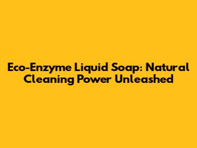 Eco-Enzyme Liquid Soap: Natural Cleaning Power Unleashed