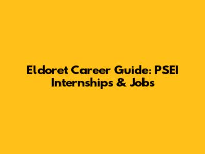 Eldoret Career Guide: PSEI Internships & Jobs