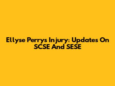 Ellyse Perry's Injury: Updates On SCSE And SESE