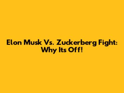 Elon Musk Vs. Zuckerberg Fight: Why It's Off!