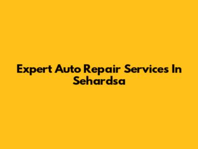 Expert Auto Repair Services In Sehardsa
