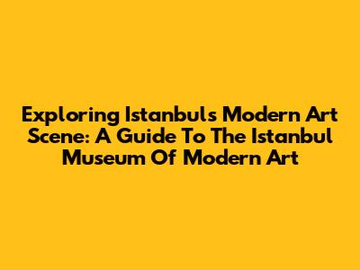 Exploring Istanbul's Modern Art Scene: A Guide To The Istanbul Museum Of Modern Art