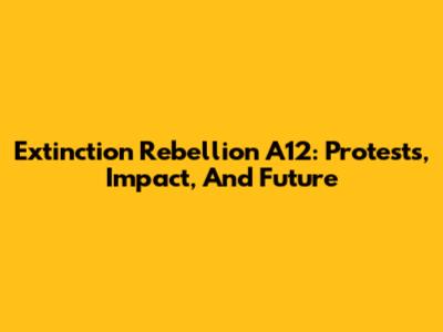 Extinction Rebellion A12: Protests, Impact, And Future