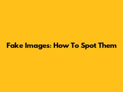 Fake Images: How To Spot Them