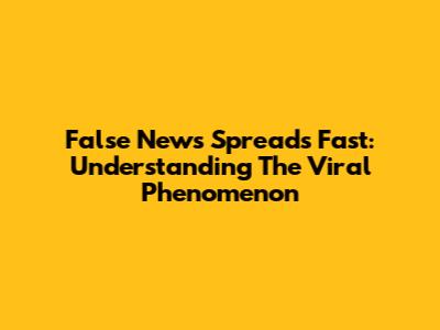 False News Spreads Fast: Understanding The Viral Phenomenon