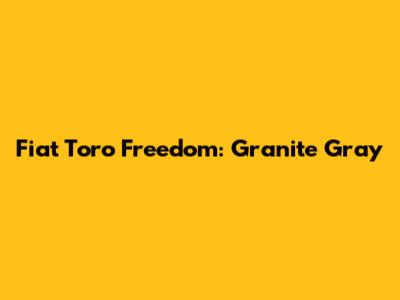Fiat Toro Freedom: Granite Gray