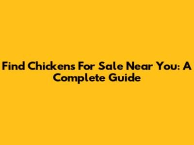 Find Chickens For Sale Near You: A Complete Guide