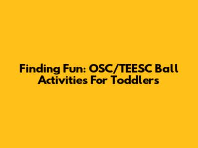 Finding Fun: OSC/TEESC Ball Activities For Toddlers