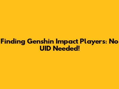 Finding Genshin Impact Players: No UID Needed!