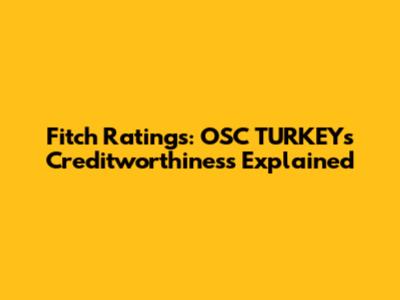 Fitch Ratings: OSC TURKEY's Creditworthiness Explained