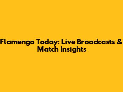 Flamengo Today: Live Broadcasts & Match Insights